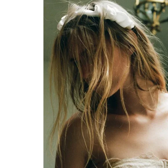 Zara | Accessories | Zara 0 Mulberry Silk White Gathered  display picture 2